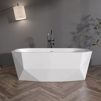 63'' x 28.74'' Freestanding Soaking Acrylic Bathtub