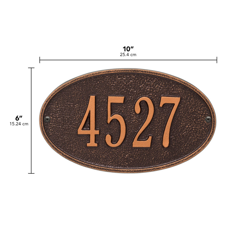 1-Line Wall Address Plaque, Yes, Antique Copper