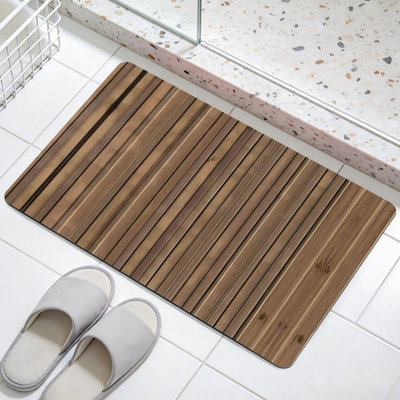 Tapis de porte en grain de bois rustique, pour chalet et entrée, 24 po x 36 po, brun