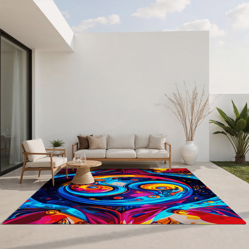 Chromatic Mirage Indoor And Outdoor Area Rug, Rectangle 9' x 12'