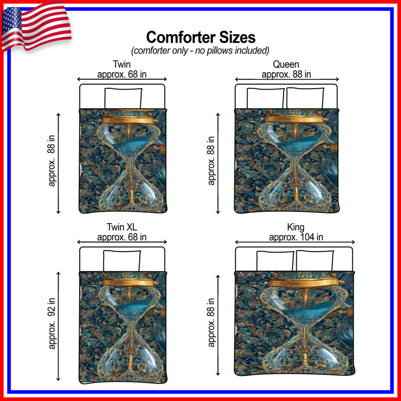 Hourglass Bedding Object Comforter Art Deco, Queen