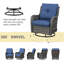 Ensemble de meubles de patio en osier - 4 pièces de chaises de patio pivotantes, chaises d'extérieur en PE en rotin pour terrasse de jardin-87763112-87763116