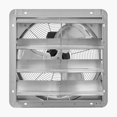 18 inch Shutter Exhaust Fan, Wall Mounted Attic Vent Fan with 2200 CFM Airflow, AC Motor, Heavy-duty Steel Construction, Low Noise for Shed, Garage, Greenhouse Ventilation Cooling, Silver