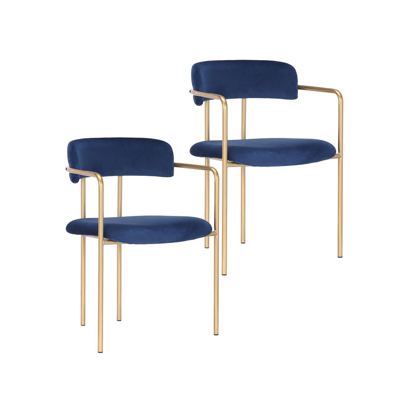 Chestertown 18.11'' H Velvet Upholstered Armchair, Blue