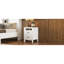 Table de chevet blanche et brune avec 2 tiroirs pour la chambre à coucher