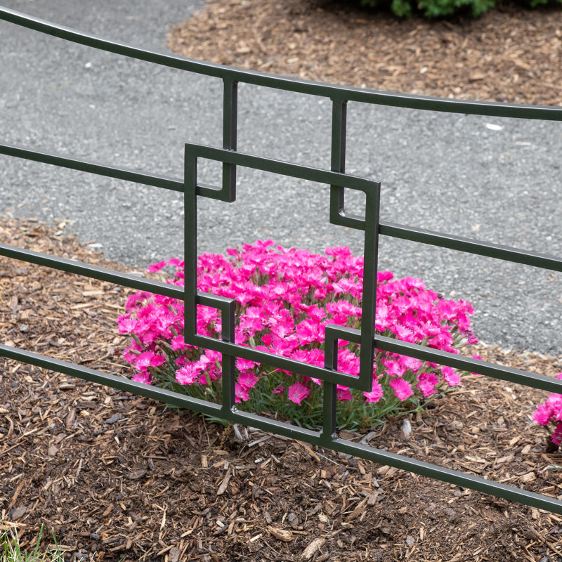 Graphite Wrought Iron Square Garden Fence Set of 4
