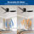Flush Mount Ceiling Fan without light, 3 Reversible Blades, with 6 Speeds Reversible DC Motor,Low Profile Ceiling Fan with no light for Living Room Kitchen Bedroom-1599093648