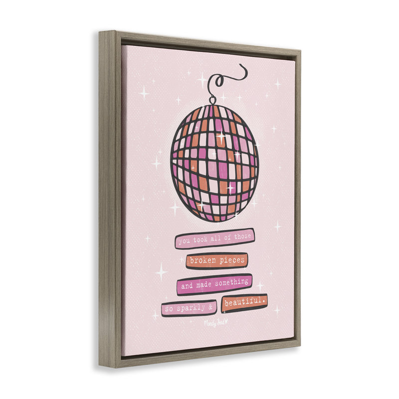 Cadre flottant inspirant Sparkly & Beautiful, design par Mandy Ford Art + Illustration, H 21 po x l 17 po