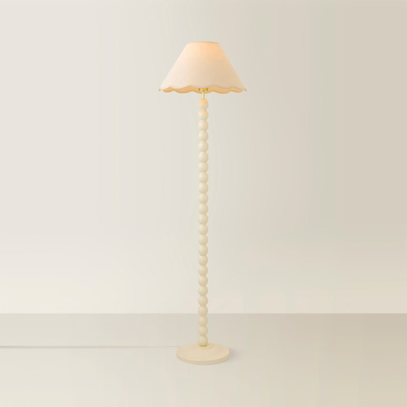 Helgomar 145cm Matte Traditional Floor Lamp, Cream/Beige, Cream