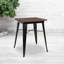 Table de bar carrée en métal avec plateau en bois rustique de 23,5 po Wragby-1242262746-1308682451