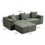 Canapé modulaire de 105 po de large avec repose-pieds