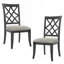 Ensemble de 2 chaises de salle à manger rembourrées à cadre en bois et chaises de style Mid-Century rétro pour le salon, le restaurant, couleur chêne foncé-125536968