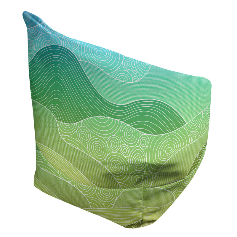 Hand Bean Bag Cover, 120" Hx 60" W x 31" D, Poly-fill, Blue/Yellow Polyester Blend