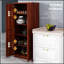 Garde-manger autoportant à 2 portes avec tablettes à 5 niveaux et tablettes réglables, idéal pour le rangement organisé et l'esthétique moderne-482393968