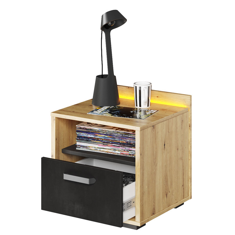 45cm W Manufactured Wood Bedside Table