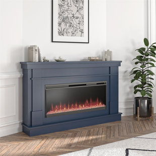 62 Inch Wide Electric Fireplace With Mantel | Wayfair
