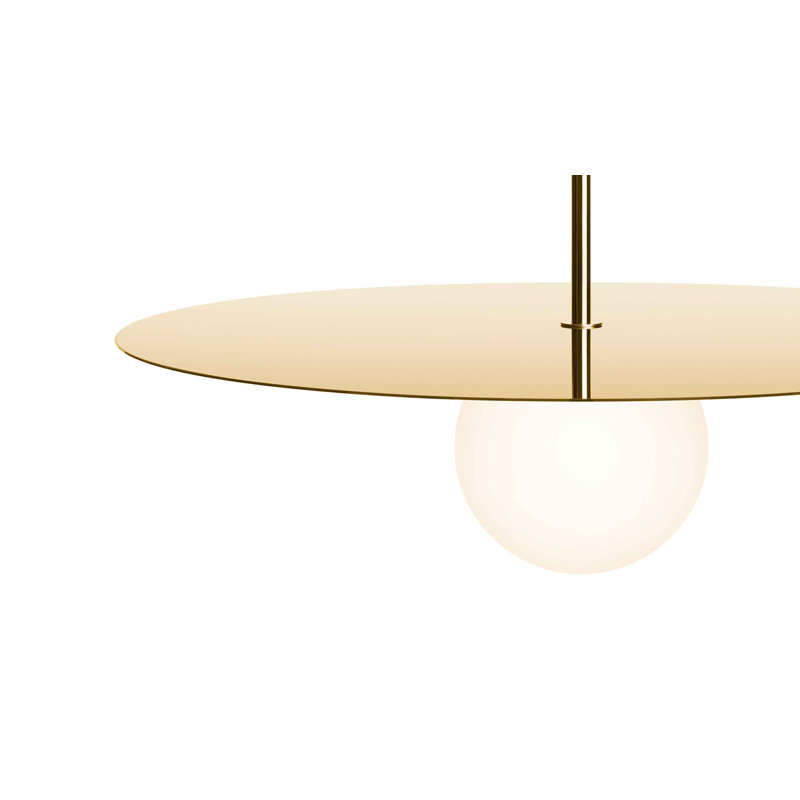 Luminaire suspendu à disque Bola, Laiton, H 15,5 po x l 22 po x P 22 po
