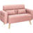 Boarisch 46.5" Upholstered Sofa Loveseat, Pink-174794682