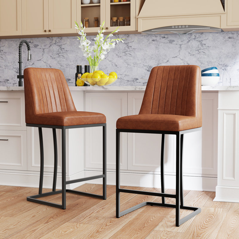 Irvona 24.8'' Counter Stool, Brown PU