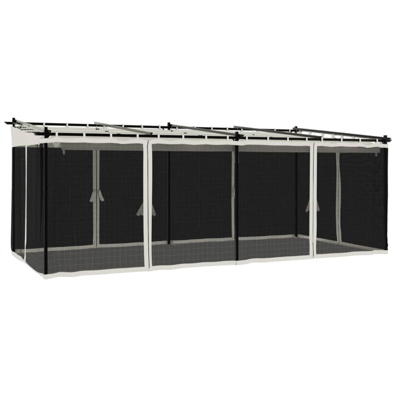 Cedriana Aluminum Soft-top Gazebo, 230cm H x 598cm W x 297cm D, Cream