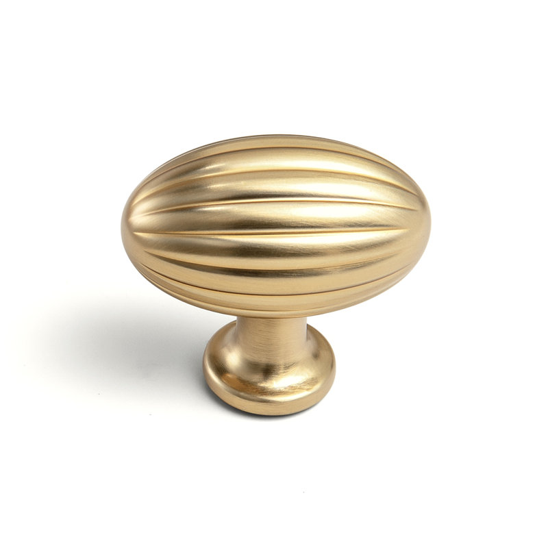 Forme ovale avec bouton rayé, Bronze champagne