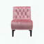 Fauteuil d'appoint sans accoudoirs en velours - rose - capitonné-887645823