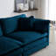 Chaise avec accoudoirs moderne en chenille et tissu bleu