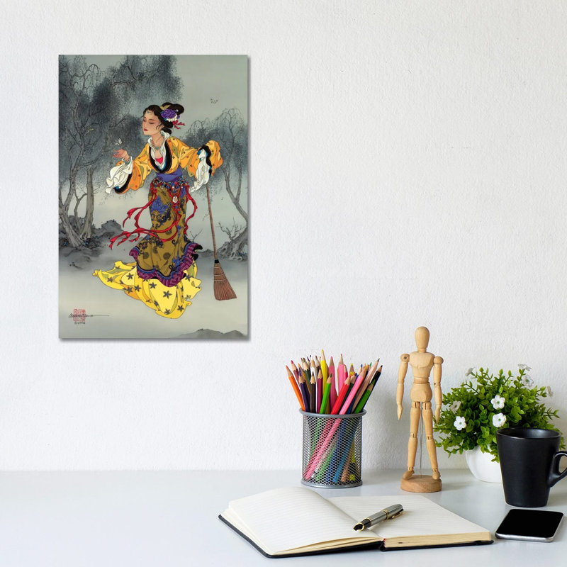 White Butterfly - Painting on Canvas, Wrapped Canvas, 20.32 cm H x 30.48 cm W