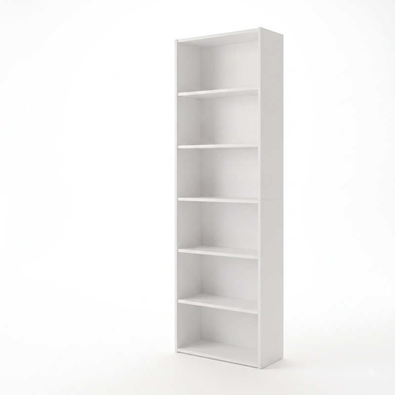 180cm High 6-Tier Slim Bookcase, 60cm Wide, White