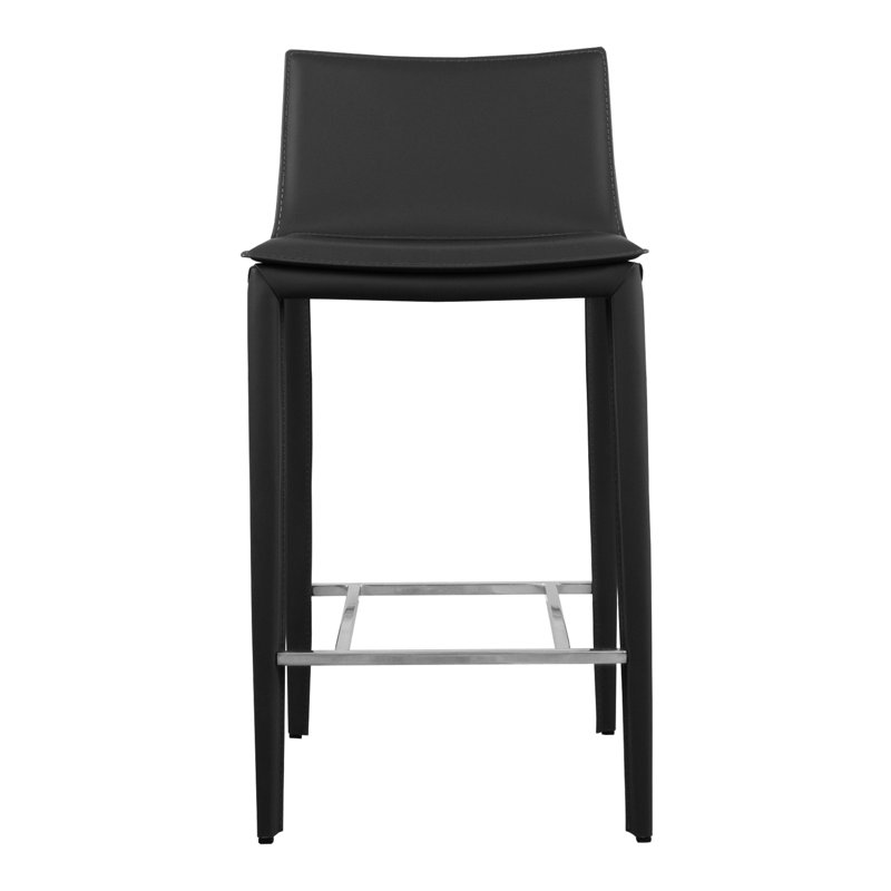 Holleman Leather 25.5" Counter Stool, Black