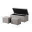 Ensemble de 1 repose-pieds rectangulaire en tissu avec rangement et 2 repose-pieds (beige)-1495141246