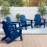 HDPE Adirondack Foldable Chair Wood Texture With Cup Holder(Set Of 4)