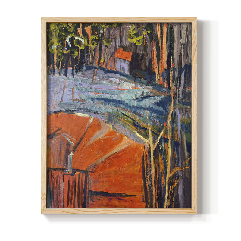 «Cadmium Winter Solstice IV», reproduction encadrée - bois massif
