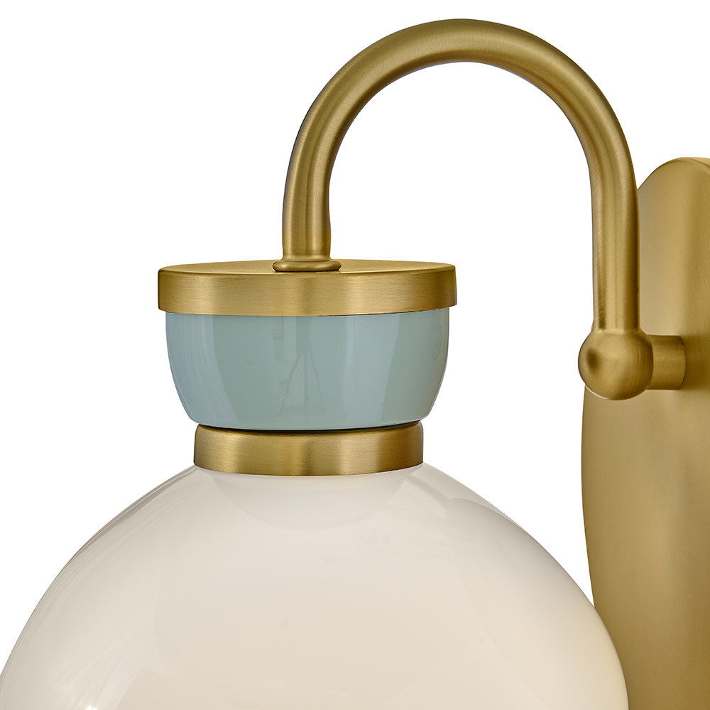 Single Light Opal Glass Bath Sconce, Bronze