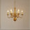 Lustre de style campagne française à 6 lumières, 61 cm (24 po), intensité variable, en laiton chaud, suspension de style bougie vintage réglable pour salle à manger ou hall d'entrée.