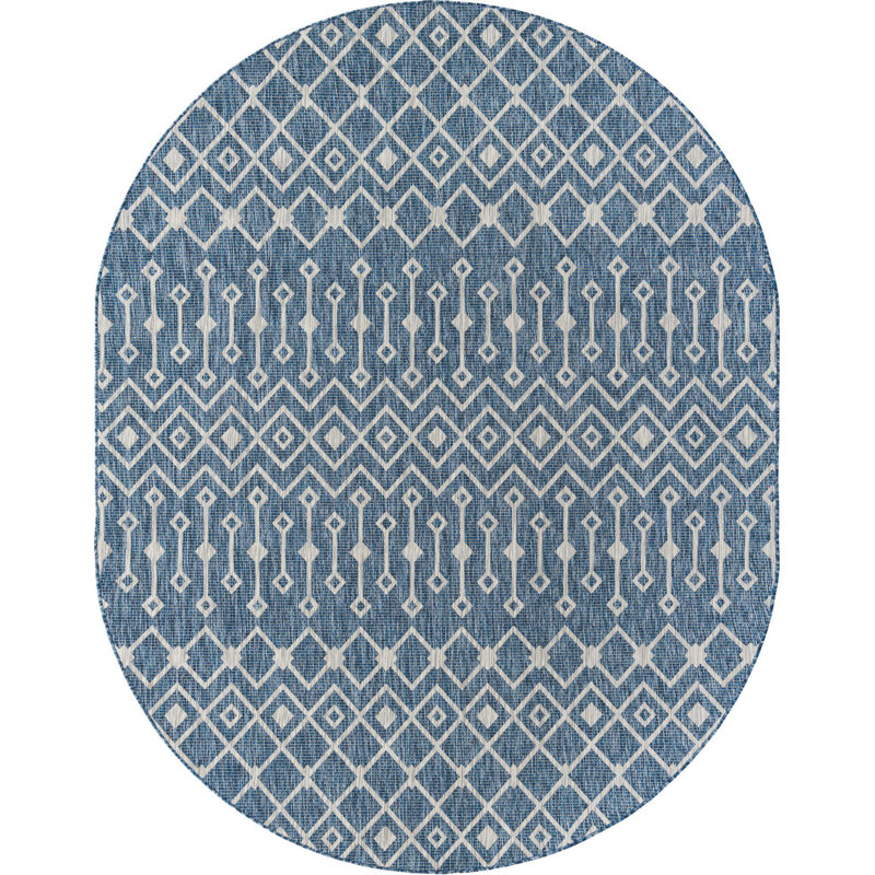 Outdoor Preen Area Rug Lakeside Color, Oval 7'10" x 10'