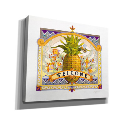 'Welcome Pineapple' by David Galchutt Canvas Wall Art