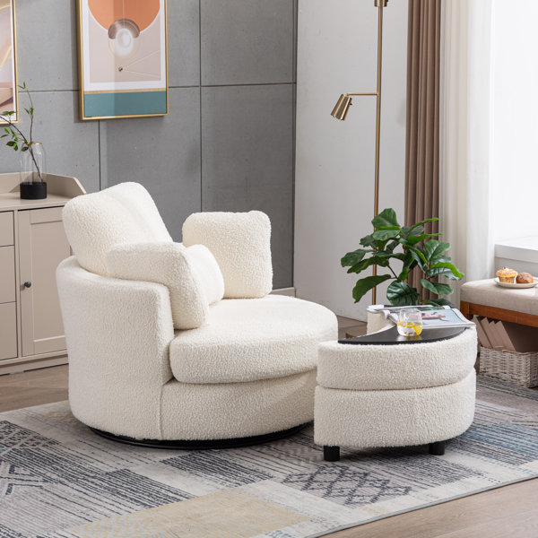 Hokku Designs Achorn Upholstered Swivel Barrel Chair & Reviews | Wayfair