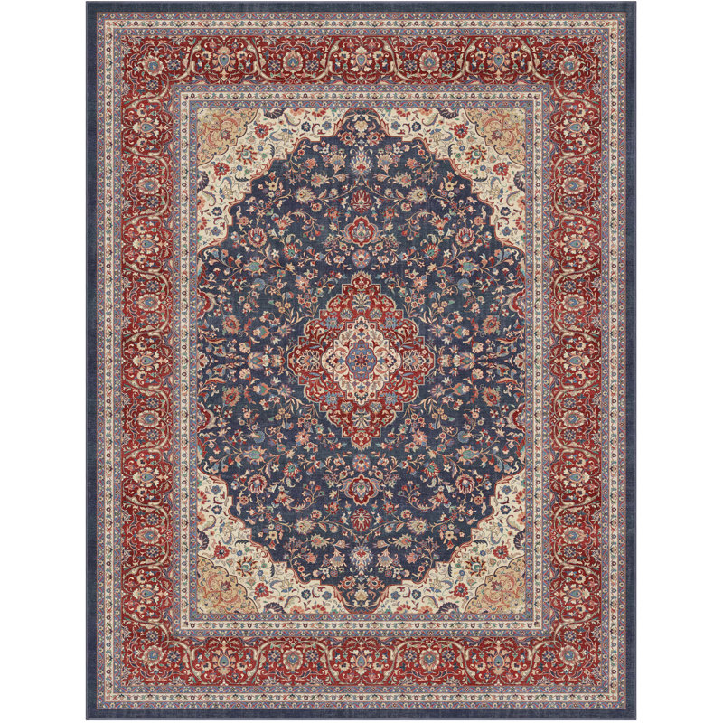 Tapis espion à motif de médaillons vintage Espy, Rectangle 9 pi 10 po x 13 pi
