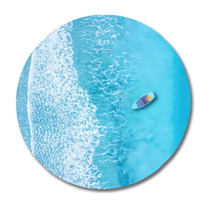 Turquoise Seascape Print, Aluminum, 36" H x 36" W x 1.5" D