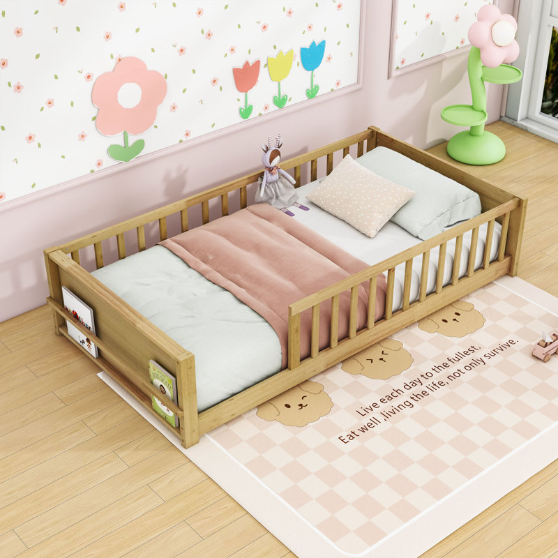 Lit plateforme simple en bois, Naturel