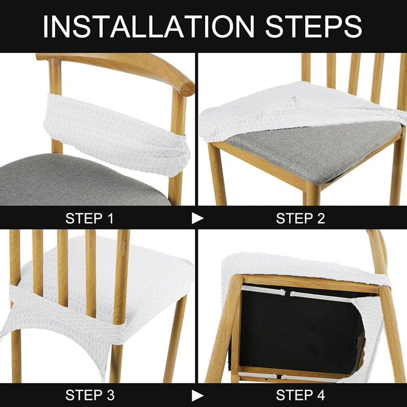 Housse de protection pour chaise de salle à manger - Beige - Ensemble de 6, amovible, lavable, housse de protection