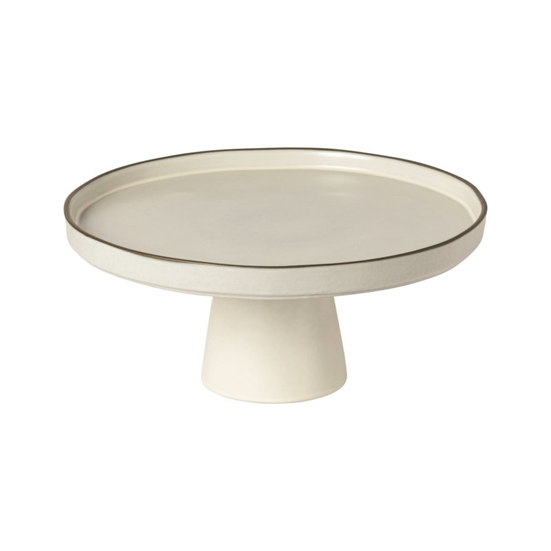 Stacked Organic Stoneware Cake Stand, Gray