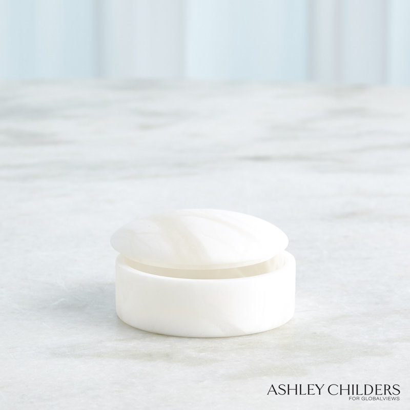 Gala Alabaster Canister-Short, White