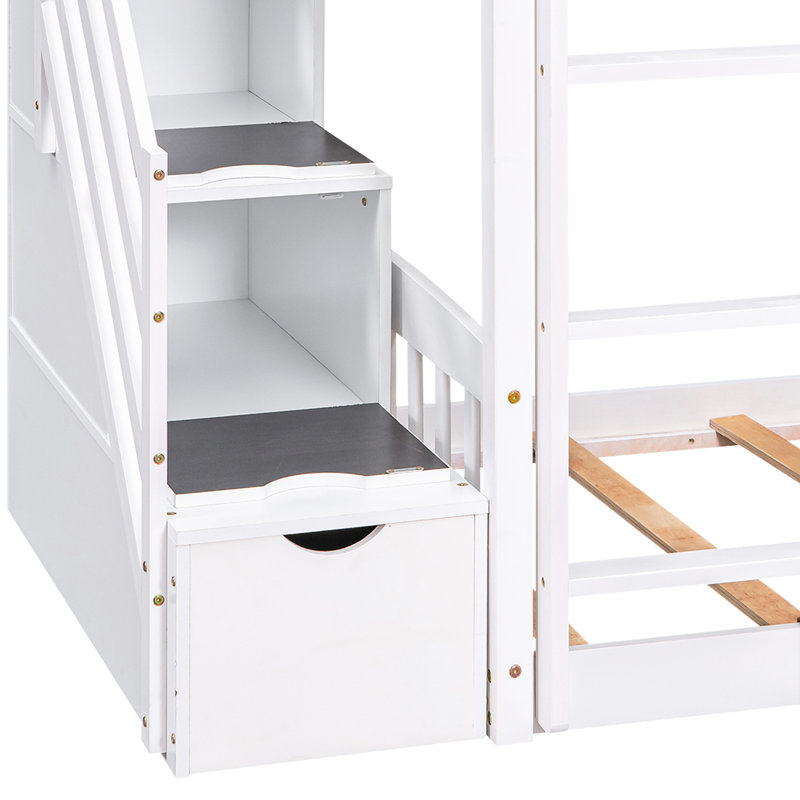 Guillain Kids Twin Over Twin Bunk Bed, White