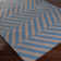 Tapis rayé bleu marine / gris anthracite en laine tissée à la main