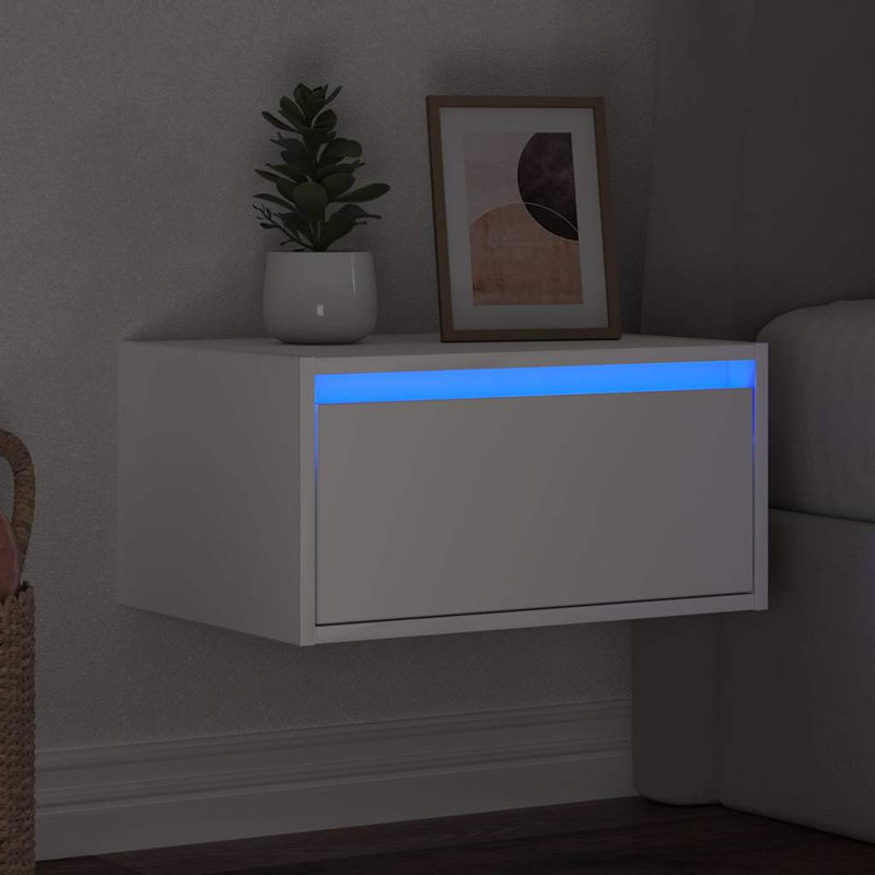 51cm W Manufactured Wood Bedside Table, White