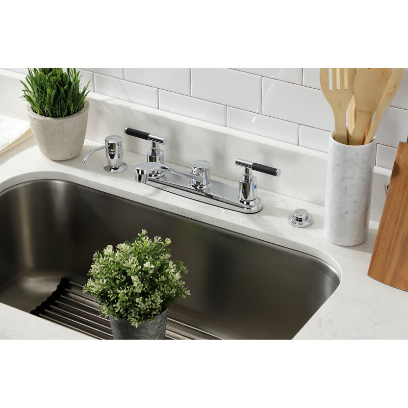 Kingston Brass Kaiser Two-Handle 2-Hole 8" Centerset Kitchen Faucet