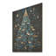 Arbre de Noël magique bleu et doré - Paysage d'hiver sur bois-338112727