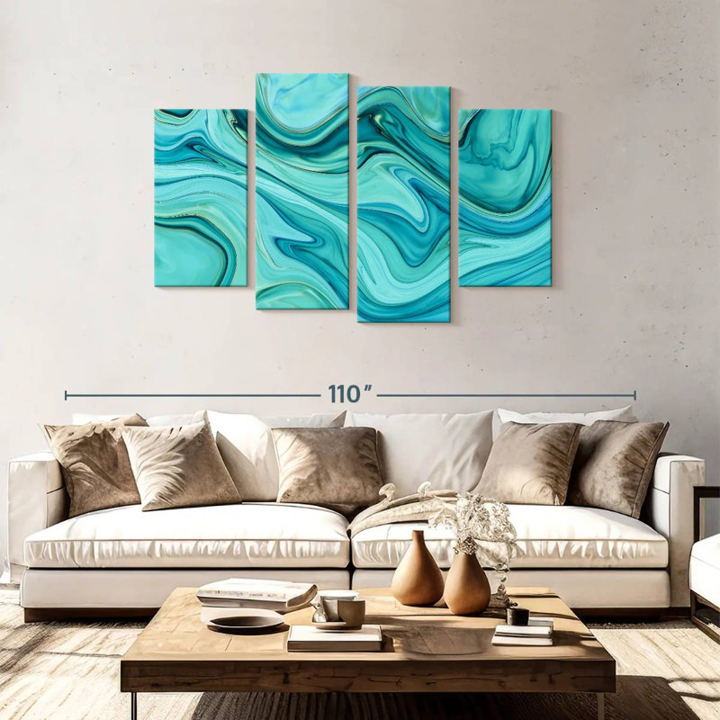 Avery Aqua Abstract, 48" H x 75" W